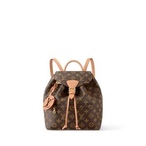 Louis Vuitton Montsouris PM Backpack Brown Monogram M45501 LV Logo Charm